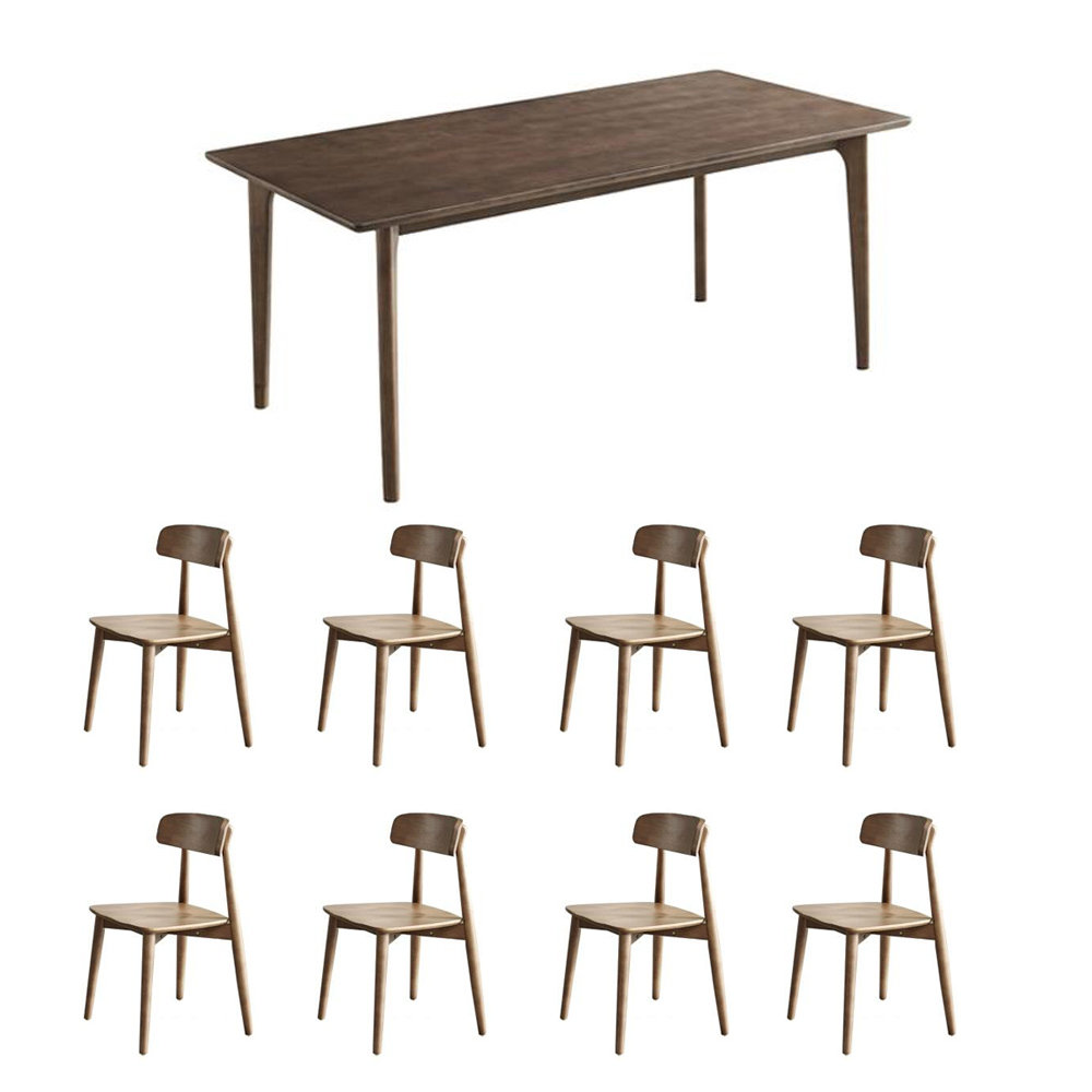 Sleek Surface Designs Oak Table Chairs Set Chic Modern Dining