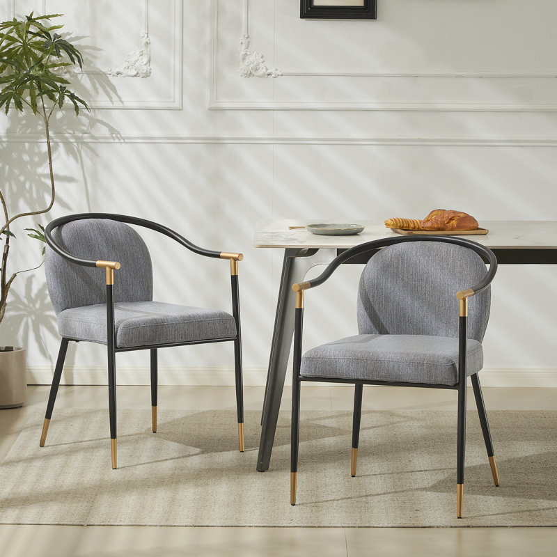 Modern Upholstered Dining Chair, Gray