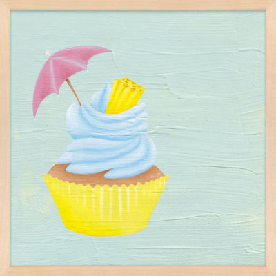 Pineapple Beach Cupcake Print by Katy Montica
