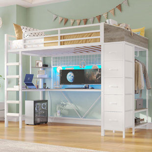 Lit simple avec bureau