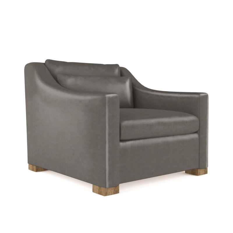 Fauteuil Crosby, Cuir rétro ponce, H 32,5 po x l 35 po x p 43 po, Ébène