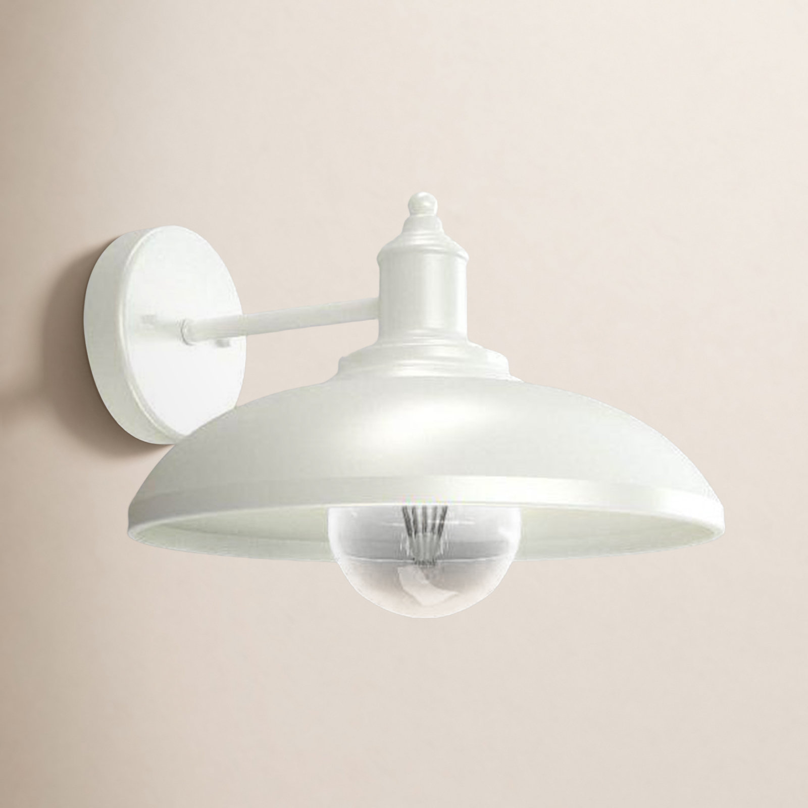 Florence 1-Light Outdoor Light, White