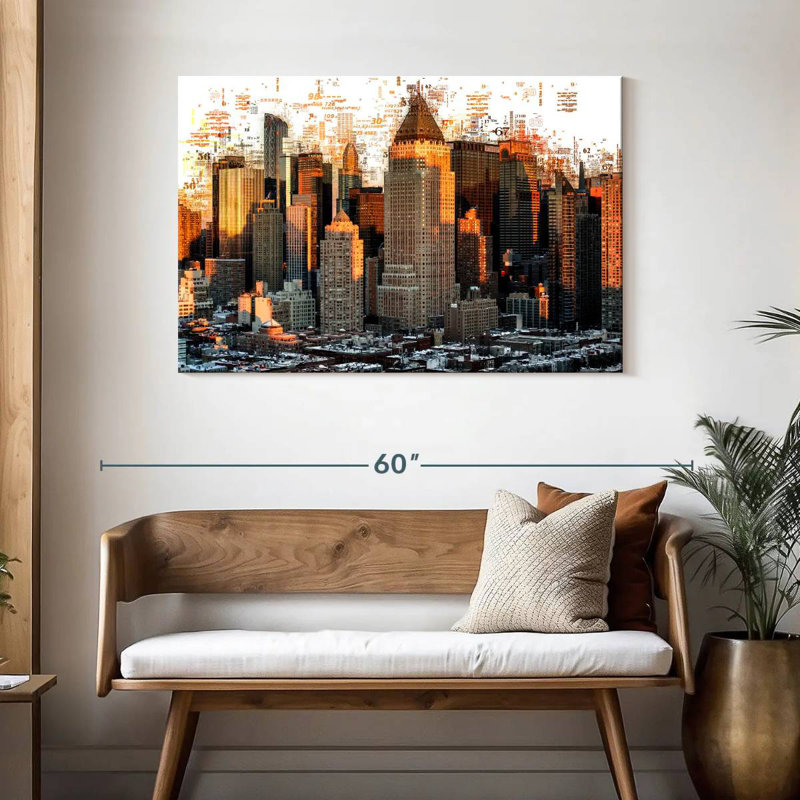 Sireci New York Buildings Abstract, 30" H x 45" W