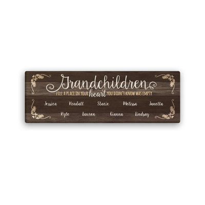 Grandchildren Personalized 10x30 Gallery Wrapped Canvas