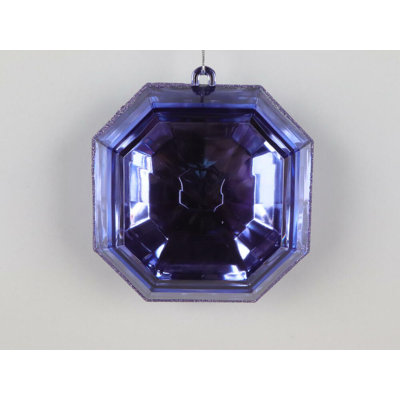 6" Square Jewel Glitter Ornament. Includes 2 pieces per bag. String hanger.