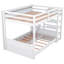 Lit superposé convertible en bois avec escalier de rangement, table de chevet et 3 tiroirs