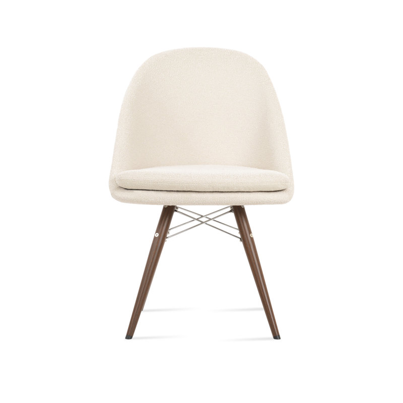 Chaise d'appoint Avanos, Blanc, Noyer