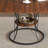Extendable Round Table – 43" to 59" with Storage Shelf, Walnut & Black Metal, Seats 4-6