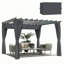 Outsunny 3.6 x 3 m Pergola with Retractable Roof Canopy, Curtains Dark Grey