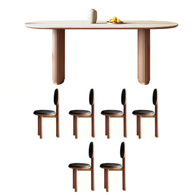 French retro dining table and chair combination