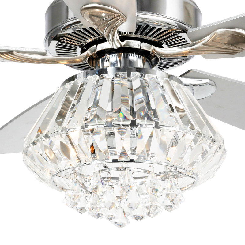 Micah 52'' Ceiling Fan with Light Kit, Chrome