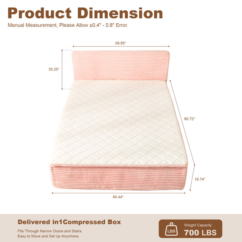 Holubice 12" Medium Hybrid Mattress, Pink