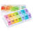  AM PM Weekly 7 Day Pill Organizer, Large Pill Cases with Push Button Design