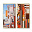 «Cocoa Charm De Stijl Landscape», ensemble de 2 reproductions d'art sur toile-102570116-102570113
