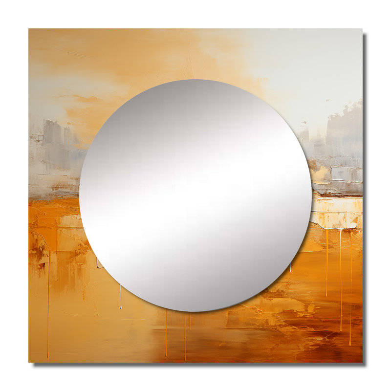 Nishad - Art mural miroir carré abstrait pour la salle de bain, 29 po x 29 po