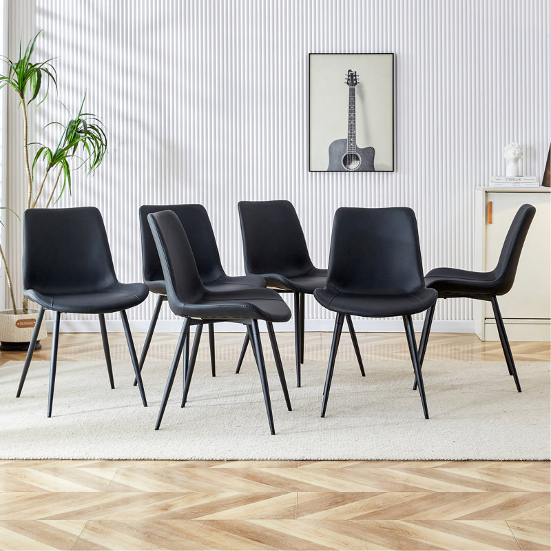 Comfortable And Stylish Dining Chair With Cushioned Seat And Backrest, Ideal For Various Spaces., Black