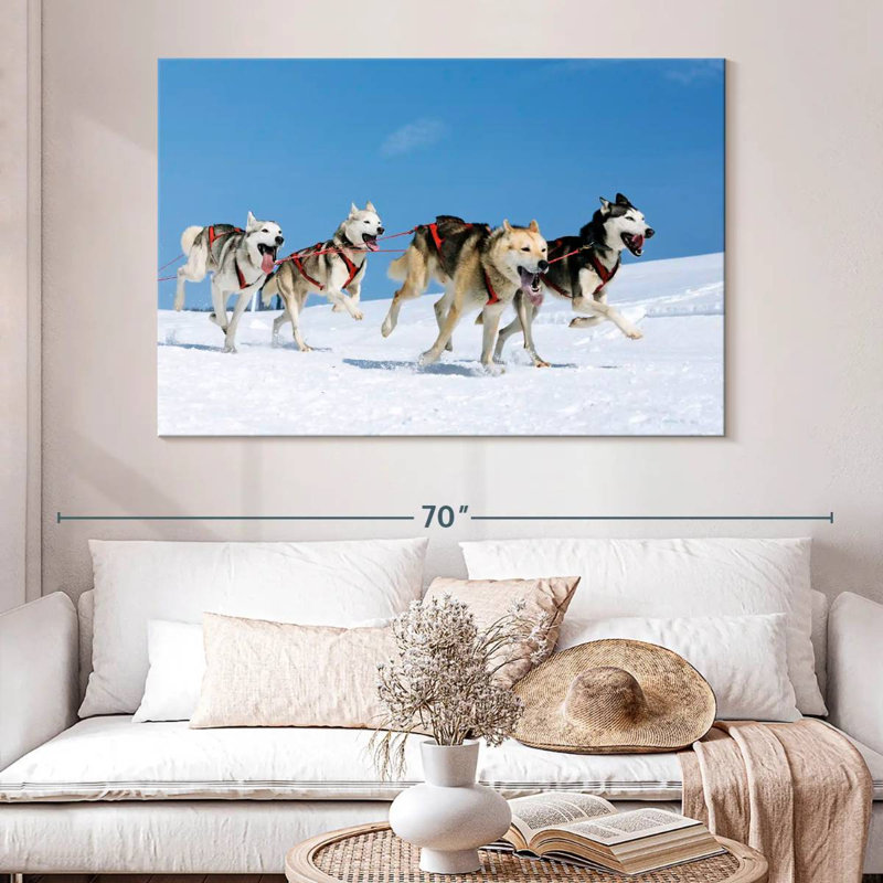 Husky Sled Dogs, 34" H x 51" W