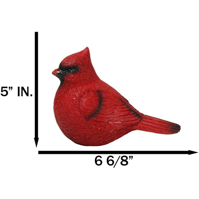 Faux Taxidermy Realistic Northern Male Cardinal Bird On Perch Figurine