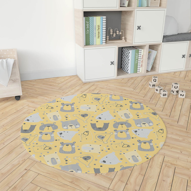 Tapis de jeu Bear Face, Rond 5 pi