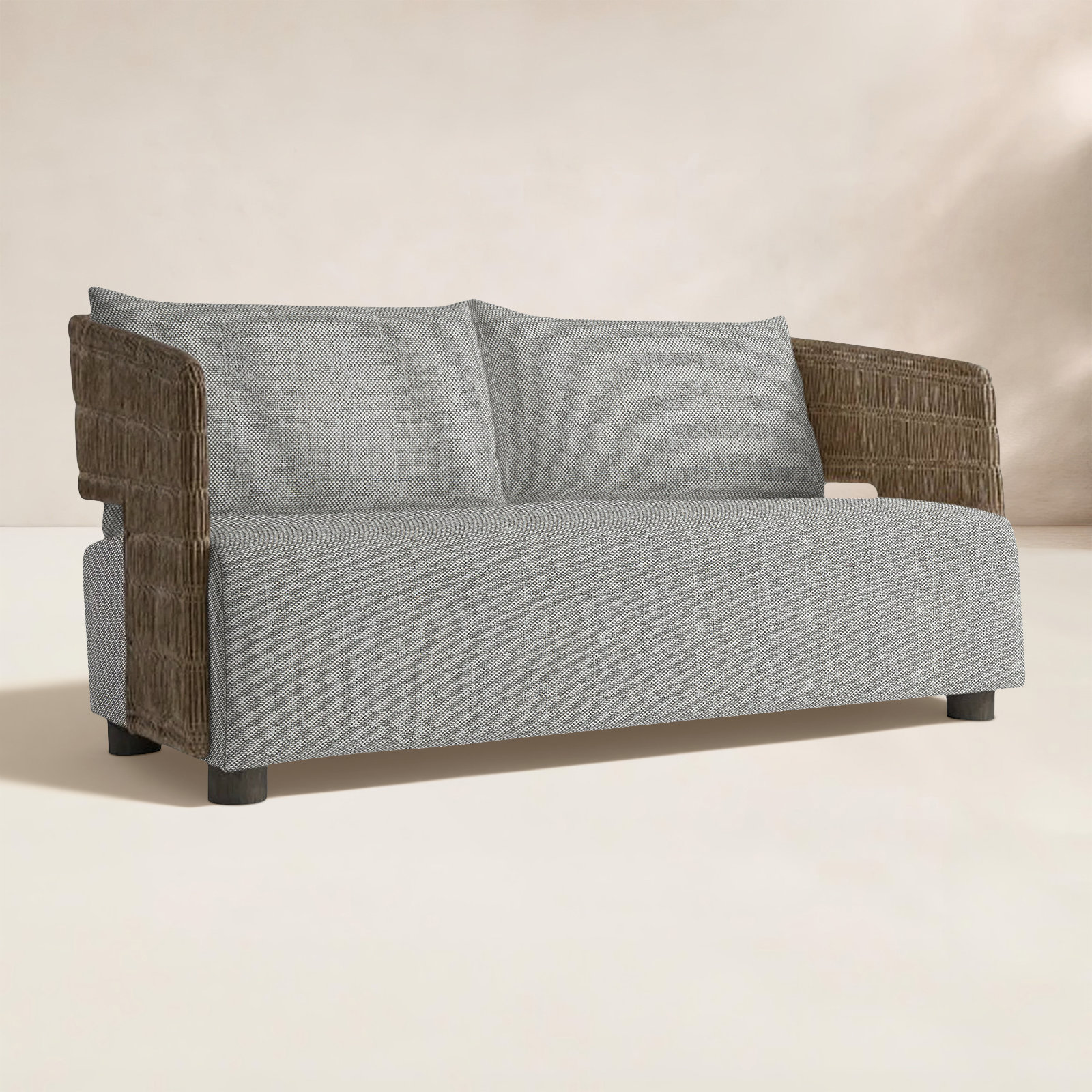 Maldives 72" Sunbrella® Patio Sofa, Light Gray/Dark Gray Linen 6032-110