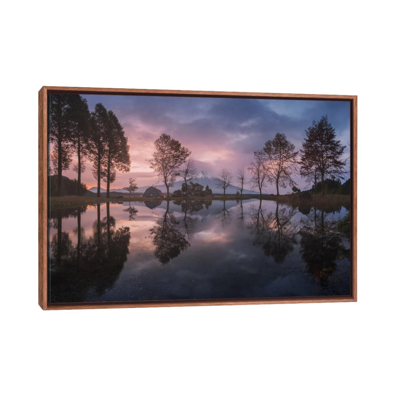 Mount Fuji-San, Japan by Daniel Kordan - Print on Canvas, 101.6 cm H x 66.04 cm W, Classic Brown Wood Framed