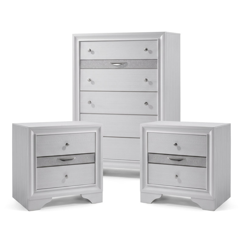 3 Piece Solid Wood Bedroom Set