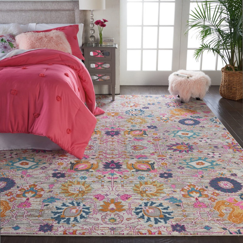 Rug, Abstract Floral Rug, Stain Resistant Rug, Traditional Rug For Livingroom, & Diningroom, Rectangle 114 x 175 cm