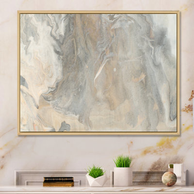 «Fluid Art Waves In Shades Of Grey», reproduction sur toile flottante