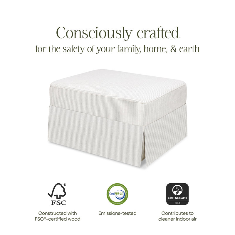Crawford Gliding Ottoman In Eco-Weave Fabric | Water Repellent & Stain Resistant
