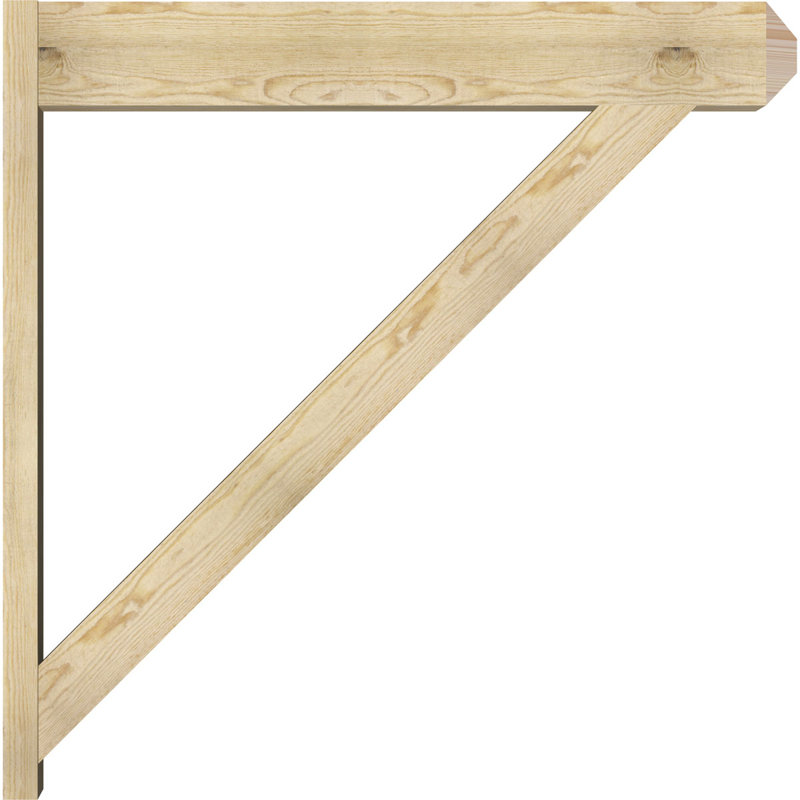 Artisan traditionnel en bois rustique, Sapin Douglas de 8 po (sciage brut), P 46 po x H 46 po