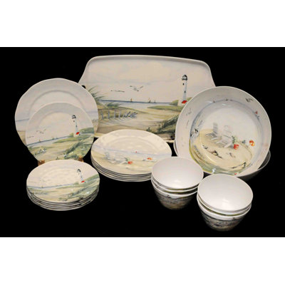 Miah 21 Piece Melamine Dinnerware Set - Service for 6