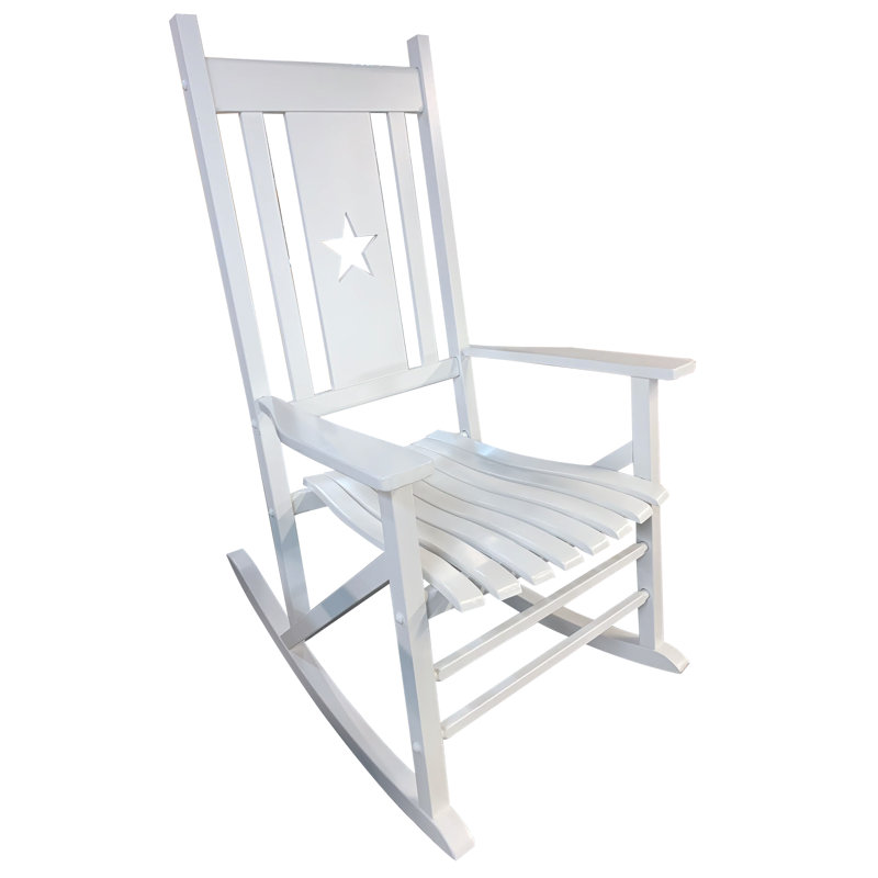 Chaise berçante d'extérieur en bois massif Caruthers