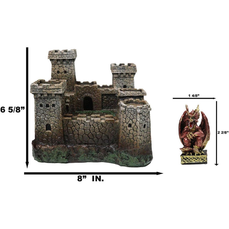 Figurine médiévale avec 12 petits dragons