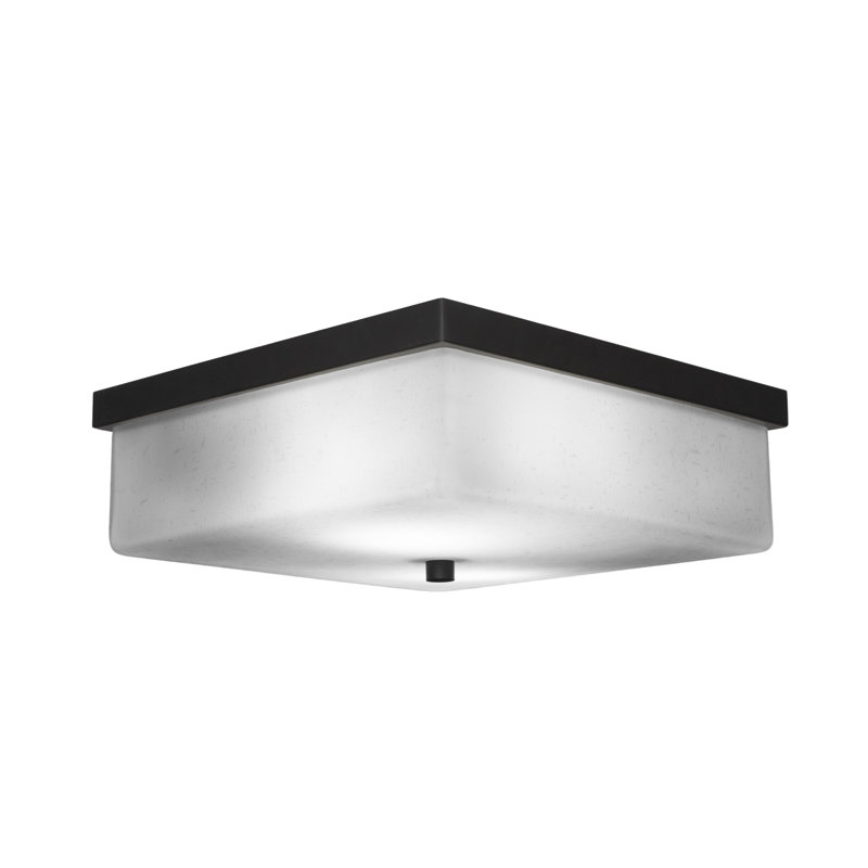 Plafonnier encastré 2 lumières Nouvelle, Espresso, Mousseline blanche