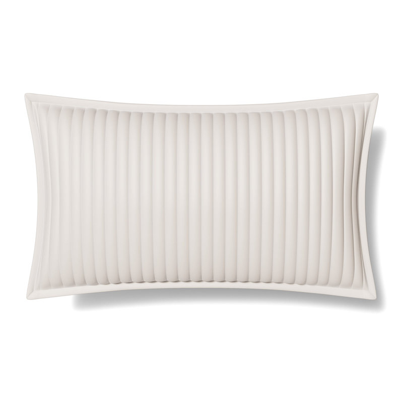 Quilted Silk Channel Pillow, White, 14"H x 20"W