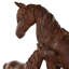 Sculpture Cole and Grey en céramique maman et bébé cheval avec base rectangulaire noire