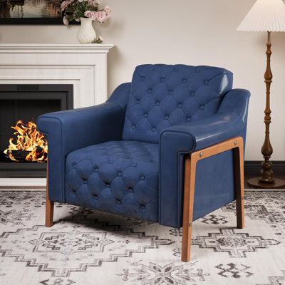 Fauteuil club en similicuir, fauteuil de bureau de style Mid-Century, canapé simple, fauteuil pour chambre à coucher, appartement, salle d'attente