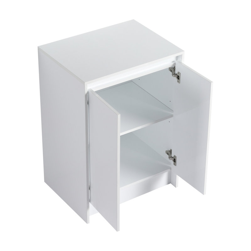 Combinaison de meuble-lavabo autoportant 72 po, 4 armoires de rangement et 2 armoires murales, mécanisme de fermeture en douceur, contreplaqué blanc brillant pour la capacité de la salle de bain