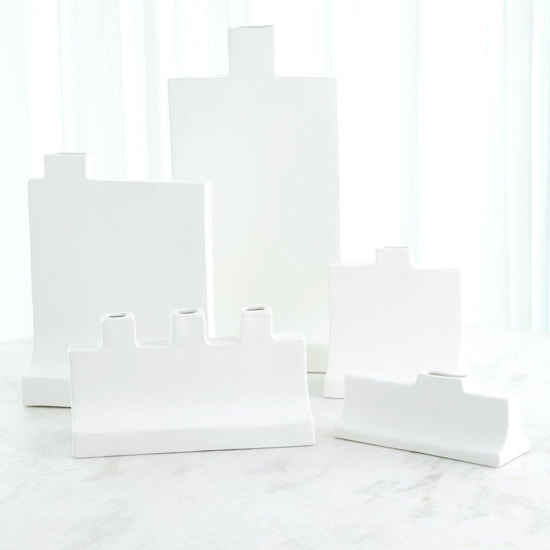 Icon Vase-Matte White, 9.75" H x 8.75" W x 5.25" D