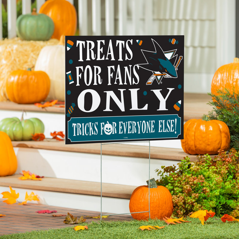 Enseigne de cour des Bruins de Boston, friandises d'Halloween pour les fans, San Jose Sharks