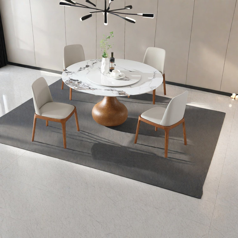 Ensemble de table de salle à manger moderne en marbre 59 po