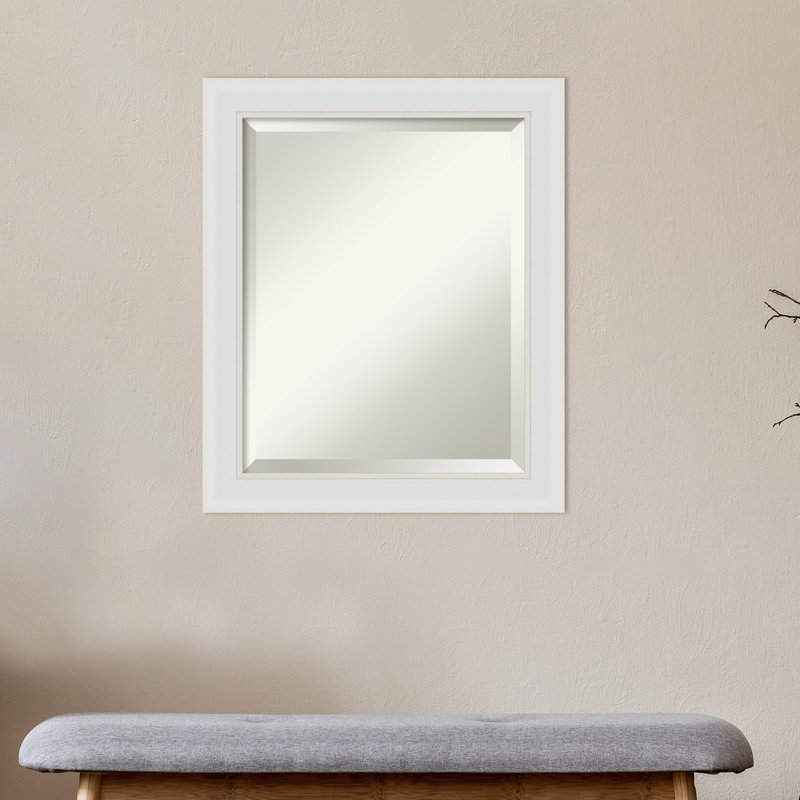 Kellison Wall Mirror, 23.88" x 19.88", Satin Natural/White