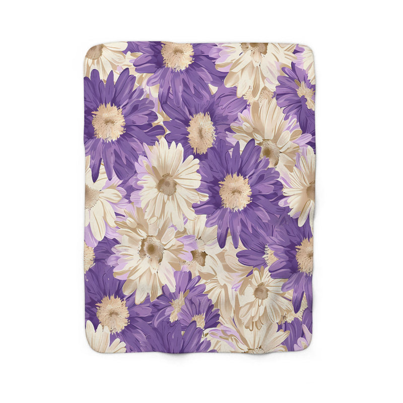 Tranquil Pastel Blossoms - 1 pièce Sherpa Premium, Lit simple