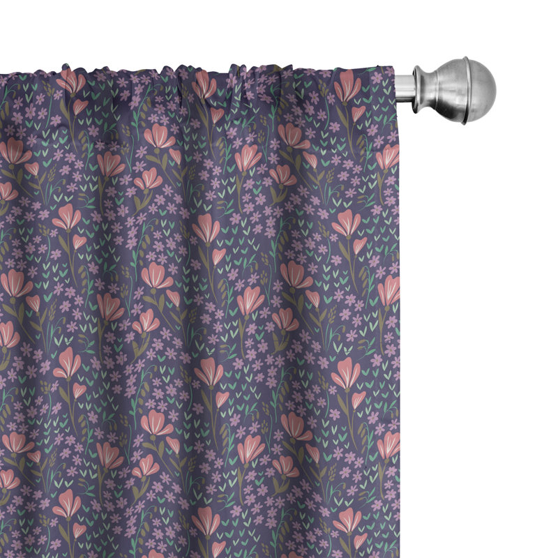 Floral Semi-Sheer Rod Pocket Sliding Panel, 28" x 84"