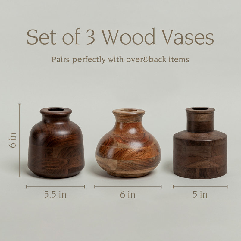 Over&back Vase Collection Wood Table Vase