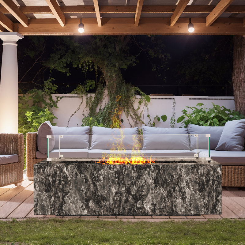 Clear Tempered Glass Wind Guard for Fire Pit Table