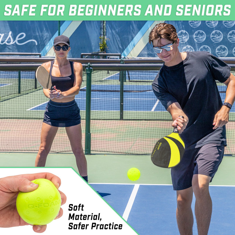 Goleports GS 40 Q-Foam Pickleballs - Balles de mousse silencieuses pour l'entraînement intérieur ou extérieur - paquet de 12