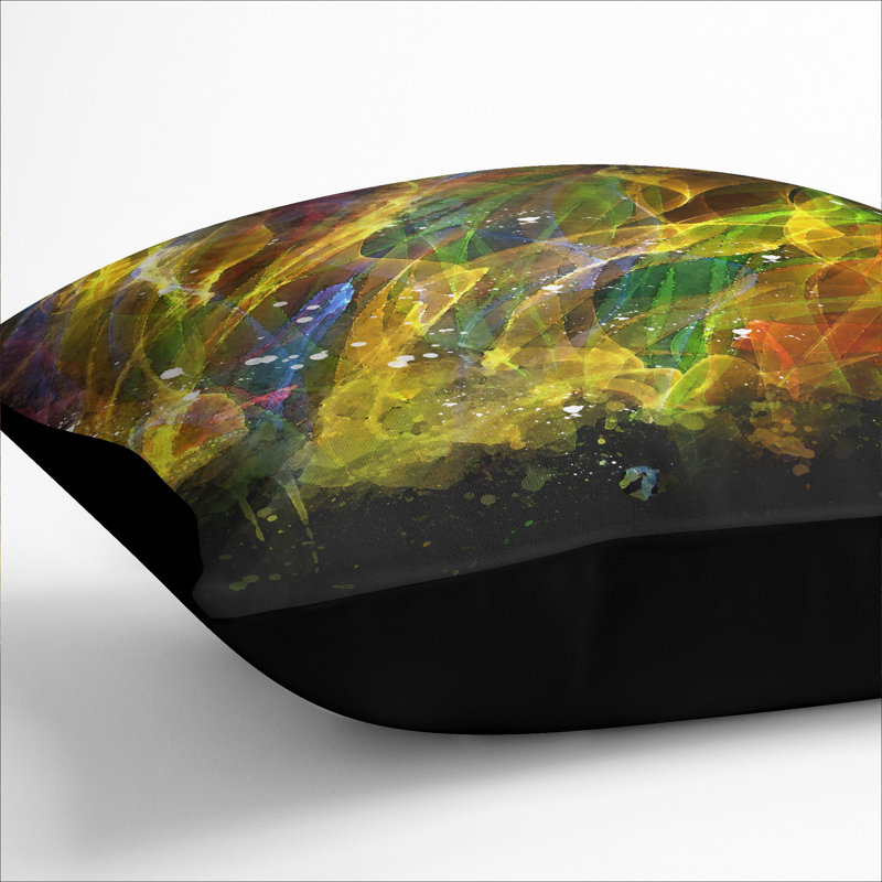 Rainbow Smoke Vol (7) Square Throw Cushion, 55cm H x 55cm W x 20cm D, Black