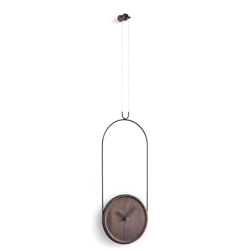 Colgante Analog Wall Clock, Walnut/Black