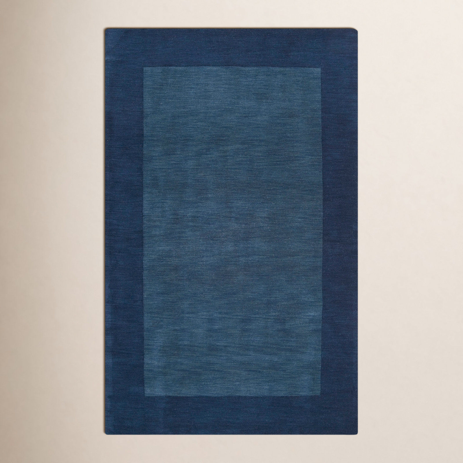 Dolma Navy Hand-Loomed Wool Rug, Rectangle 6' x 9'